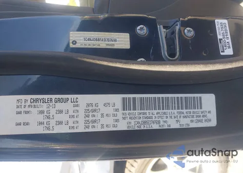 2014 Jeep Compass Sport from USA, damaged, VIN 1C4NJDBB5ED707698